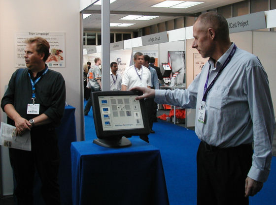 Exhibition stand demonstrating joint research with the BBC at the 2005 IBC in Amsterdam.