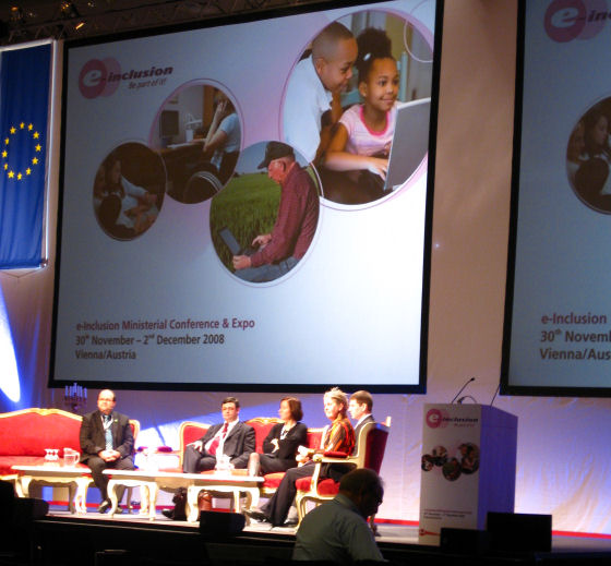 On stage at the Vienna 2008 Ministerial Meeting on eInclusion.